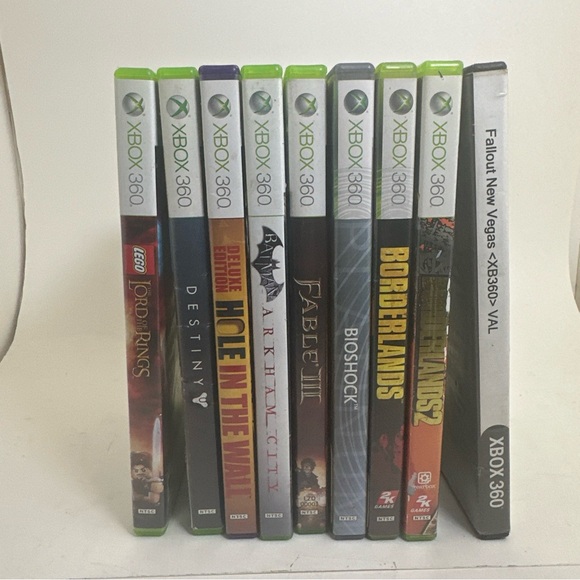 Xbox 360 Slim 250GB controller chargeable battery originalcables Kinect 9 games - Picture 10 of 11